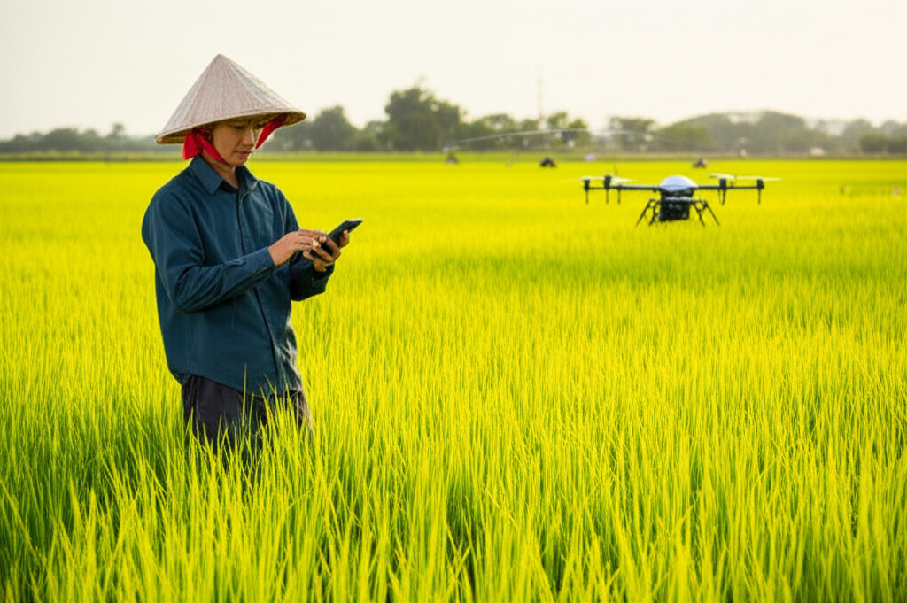 Nông dân Việt Nam sử dụng công nghệ AI trong canh tác